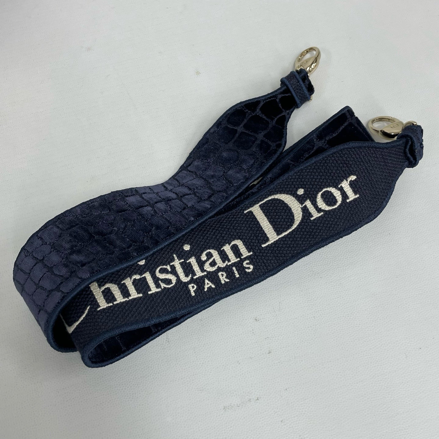 Dior - Lady D-Lite - Velvet with crocodile-embossed texture - Blue - (Medium)