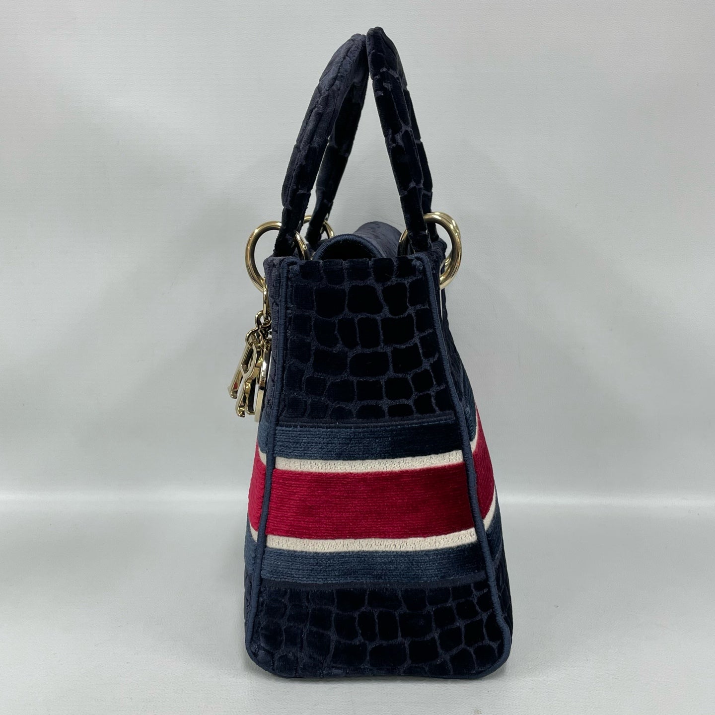Dior - Lady D-Lite - Velvet with crocodile-embossed texture - Blue - (Medium)