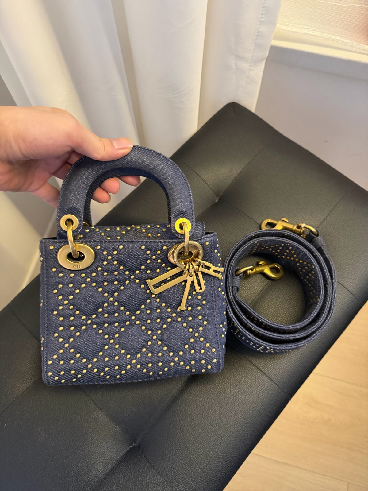 Dior - Lady Dior 3-compartment - Denim - Jeans - Navy