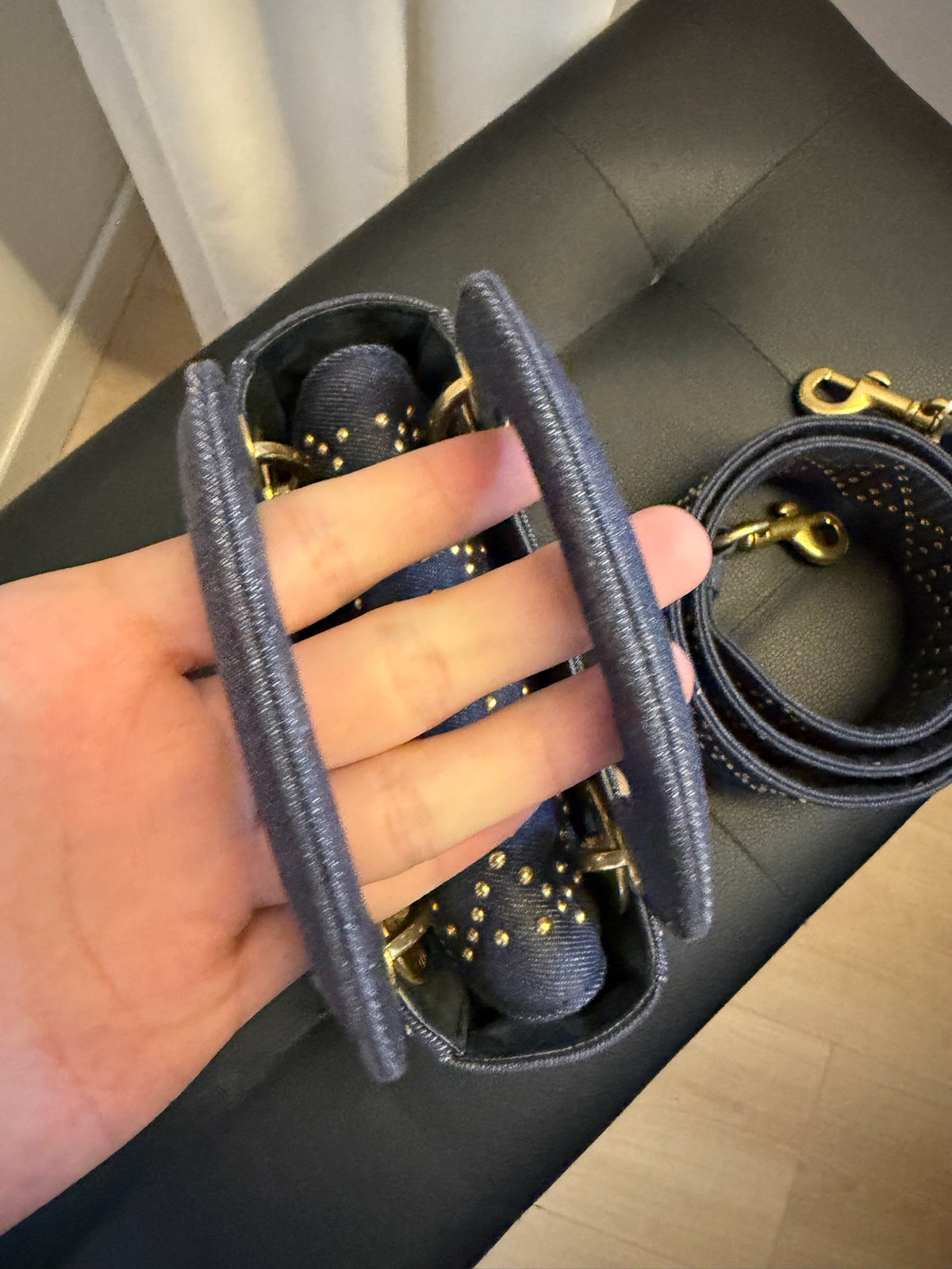 Dior - Lady Dior 3-compartment - Denim - Jeans - Navy