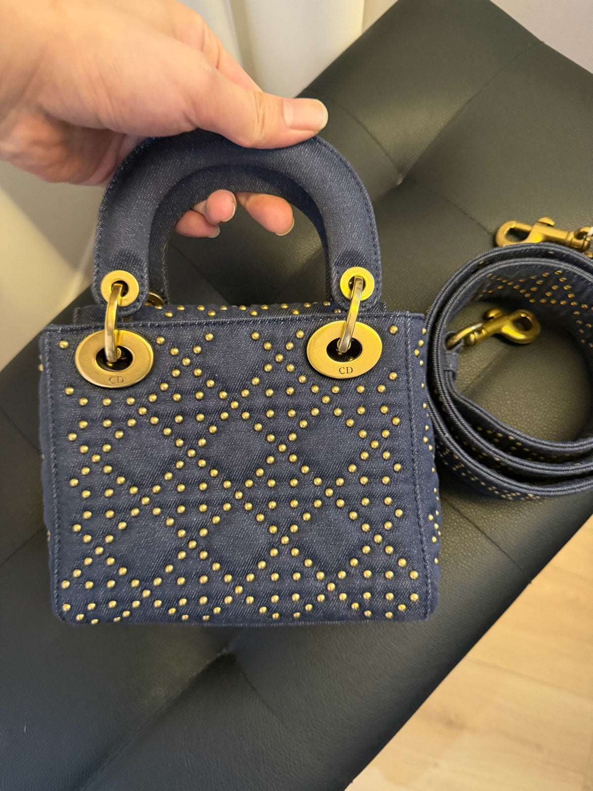 Dior - Lady Dior 3-compartment - Denim - Jeans - Navy