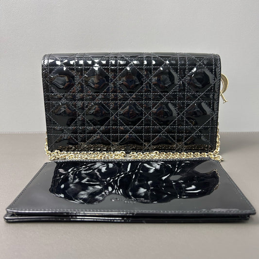 Dior - Lady Dior 3-in-1 Pouch - Patent leather - Black - (mini)