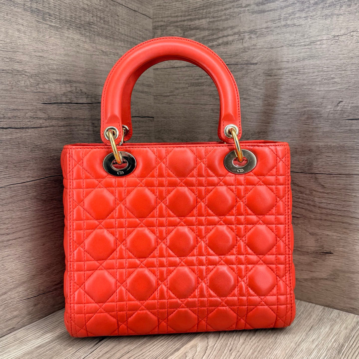 Dior - Lady Dior 5-grid - Leather - Red - (medium)