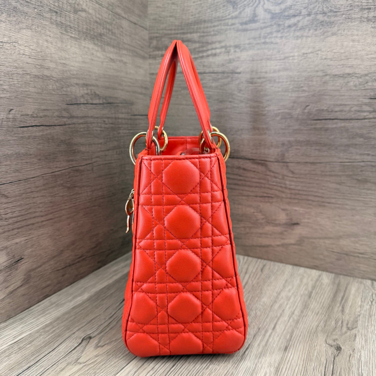 Dior - Lady Dior 5-grid - Leather - Red - (medium)
