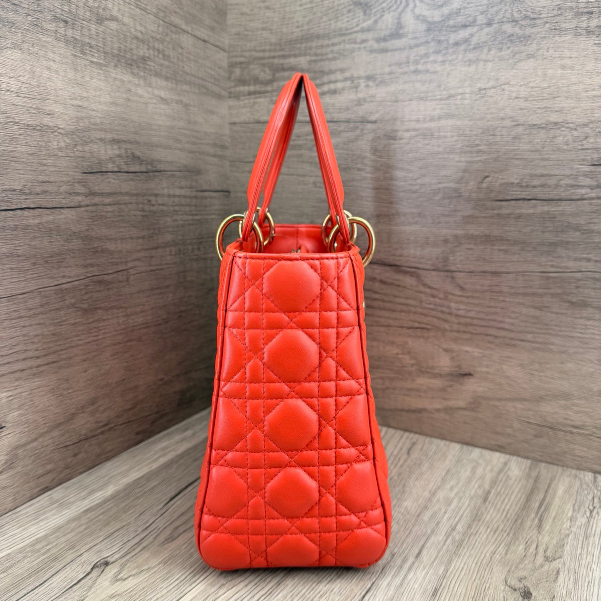 Dior - Lady Dior 5-grid - Leather - Red - (medium)