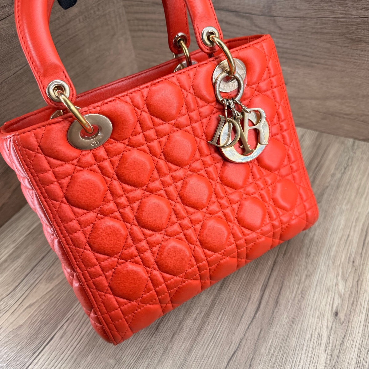 Dior - Lady Dior 5-grid - Leather - Red - (medium)