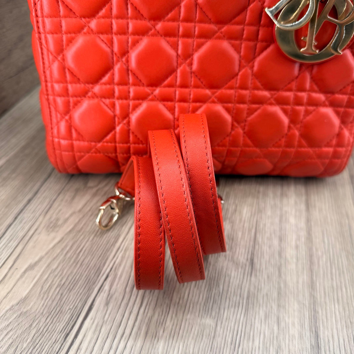 Dior - Lady Dior 5-grid - Leather - Red - (medium)