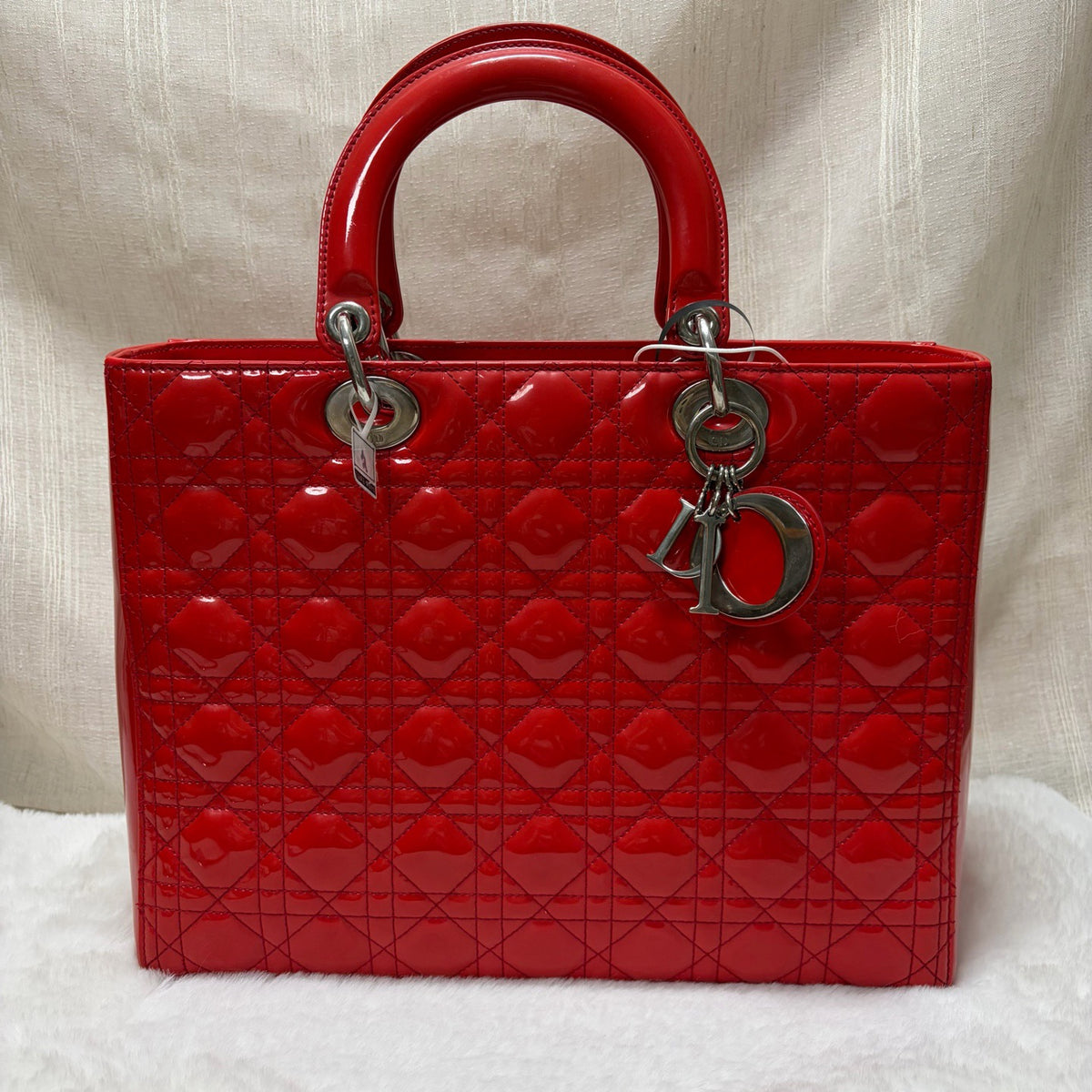 Dior - Lady Dior 7-grid - Patent leather - Red