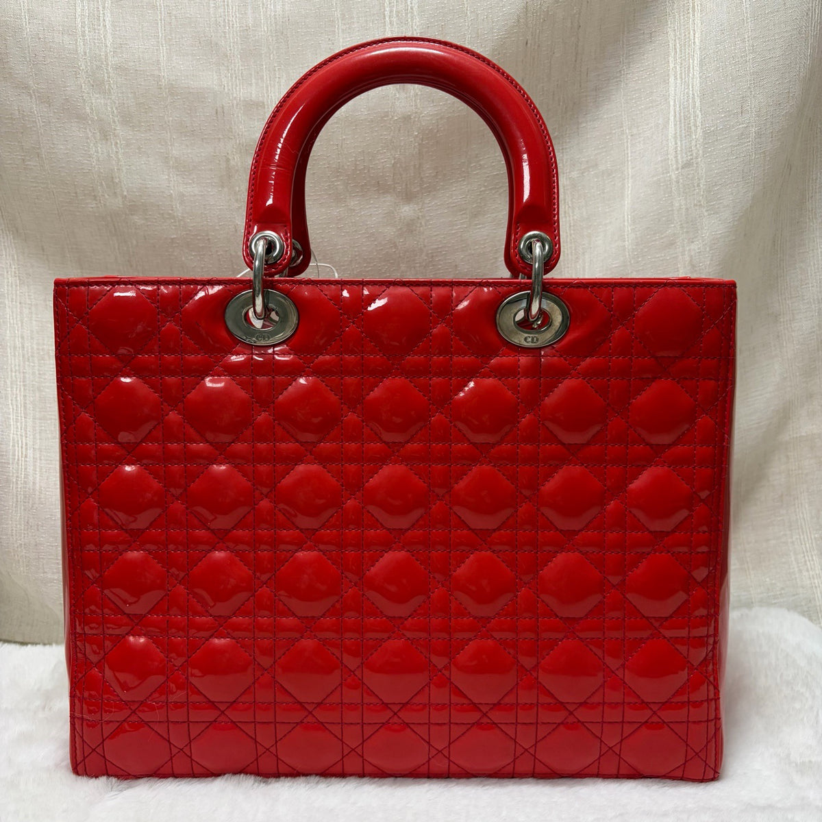 Dior - Lady Dior 7-grid - Patent leather - Red
