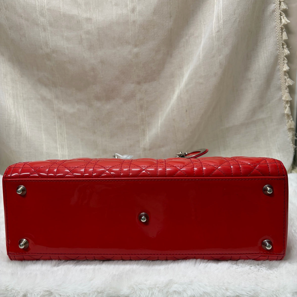 Dior - Lady Dior 7-grid - Patent leather - Red