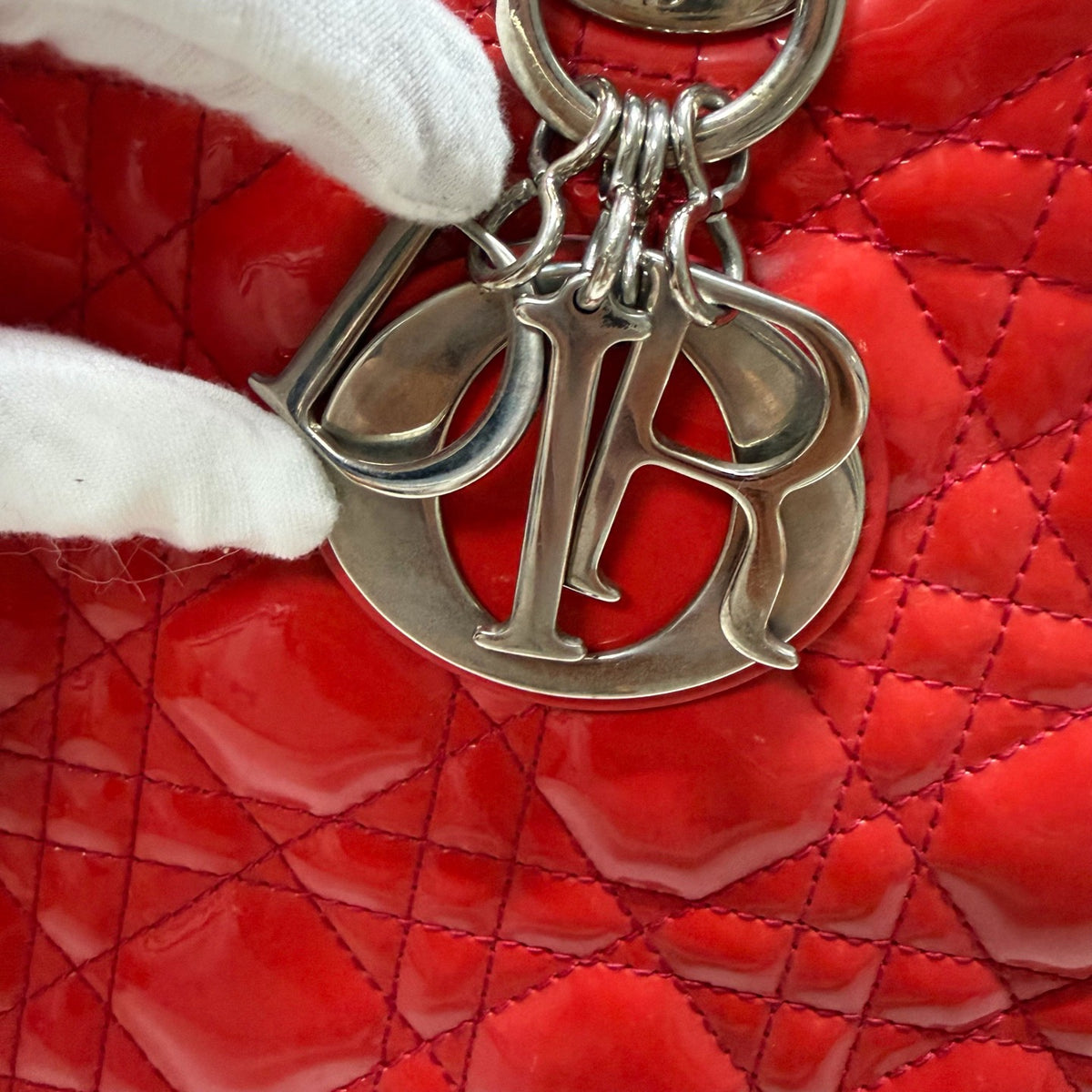Dior - Lady Dior 7-grid - Patent leather - Red