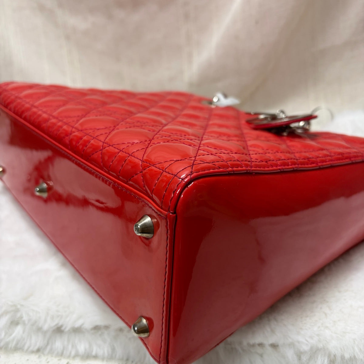 Dior - Lady Dior 7-grid - Patent leather - Red