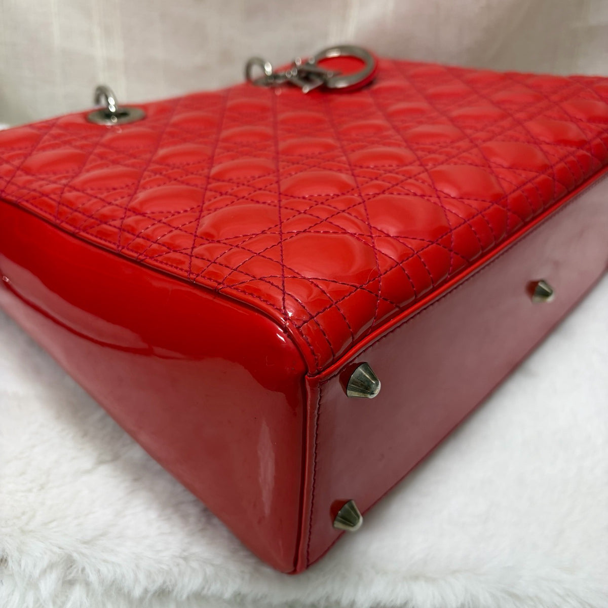 Dior - Lady Dior 7-grid - Patent leather - Red