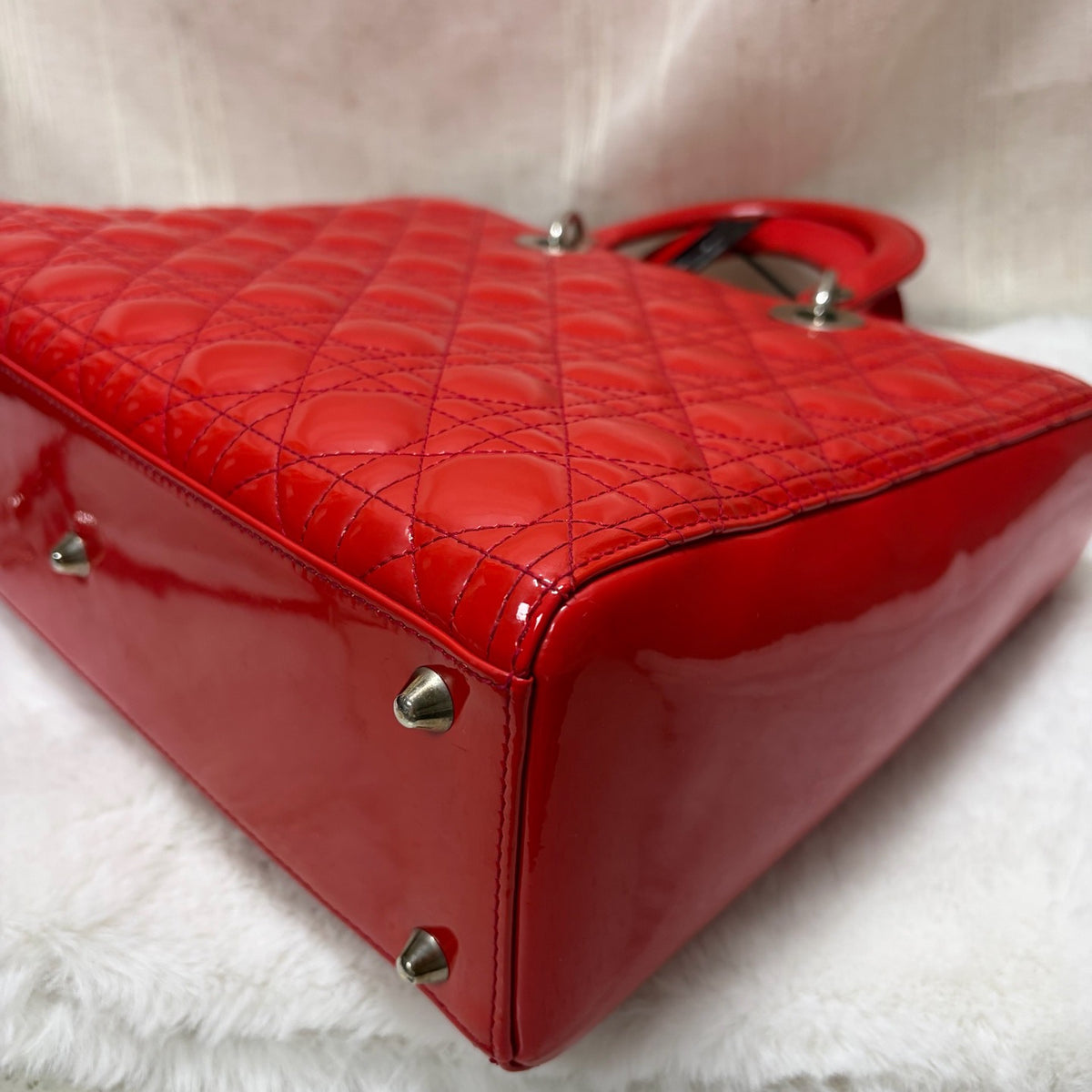 Dior - Lady Dior 7-grid - Patent leather - Red