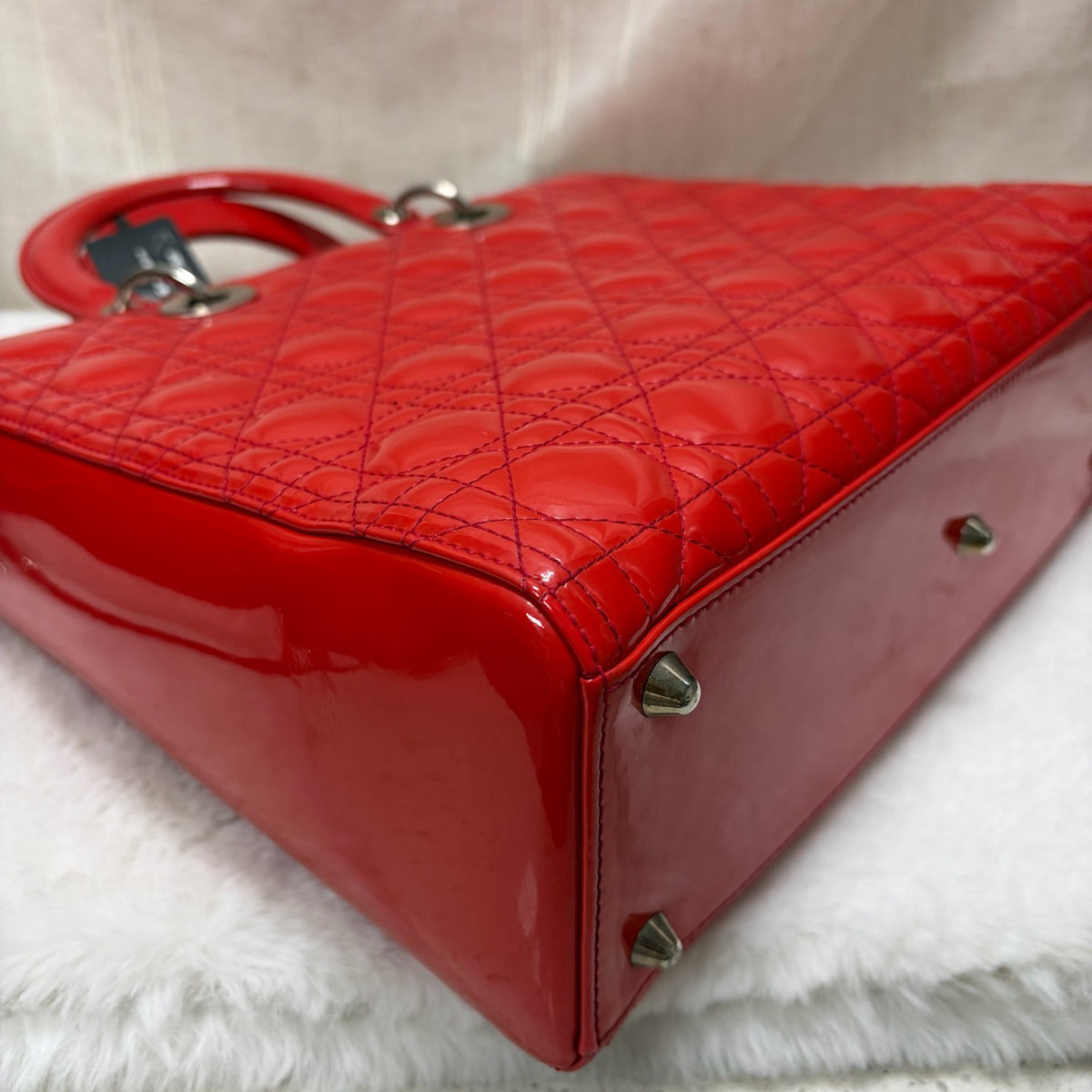 Dior - Lady Dior 7-grid - Patent leather - Red