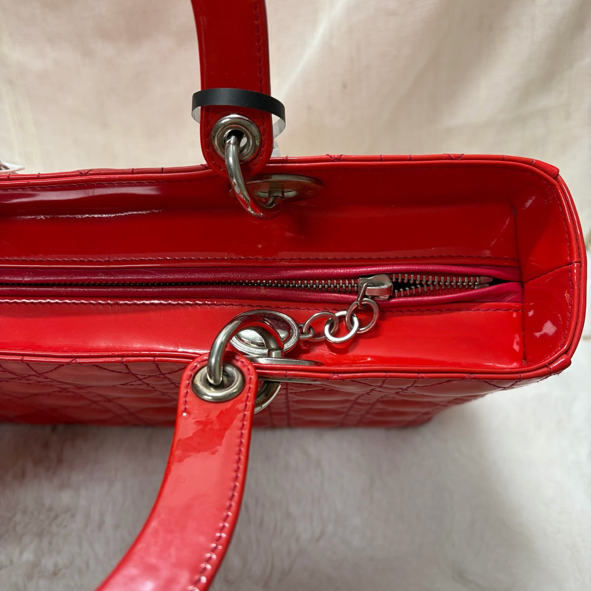 Dior - Lady Dior 7-grid - Patent leather - Red