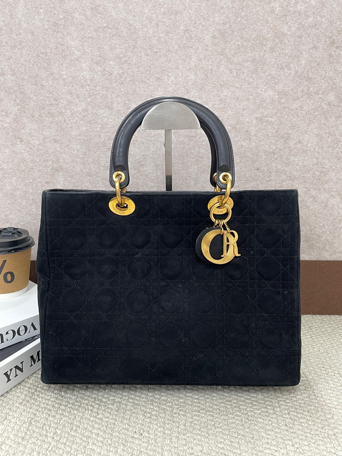 Dior - Lady Dior 7-grid - Suede - Black