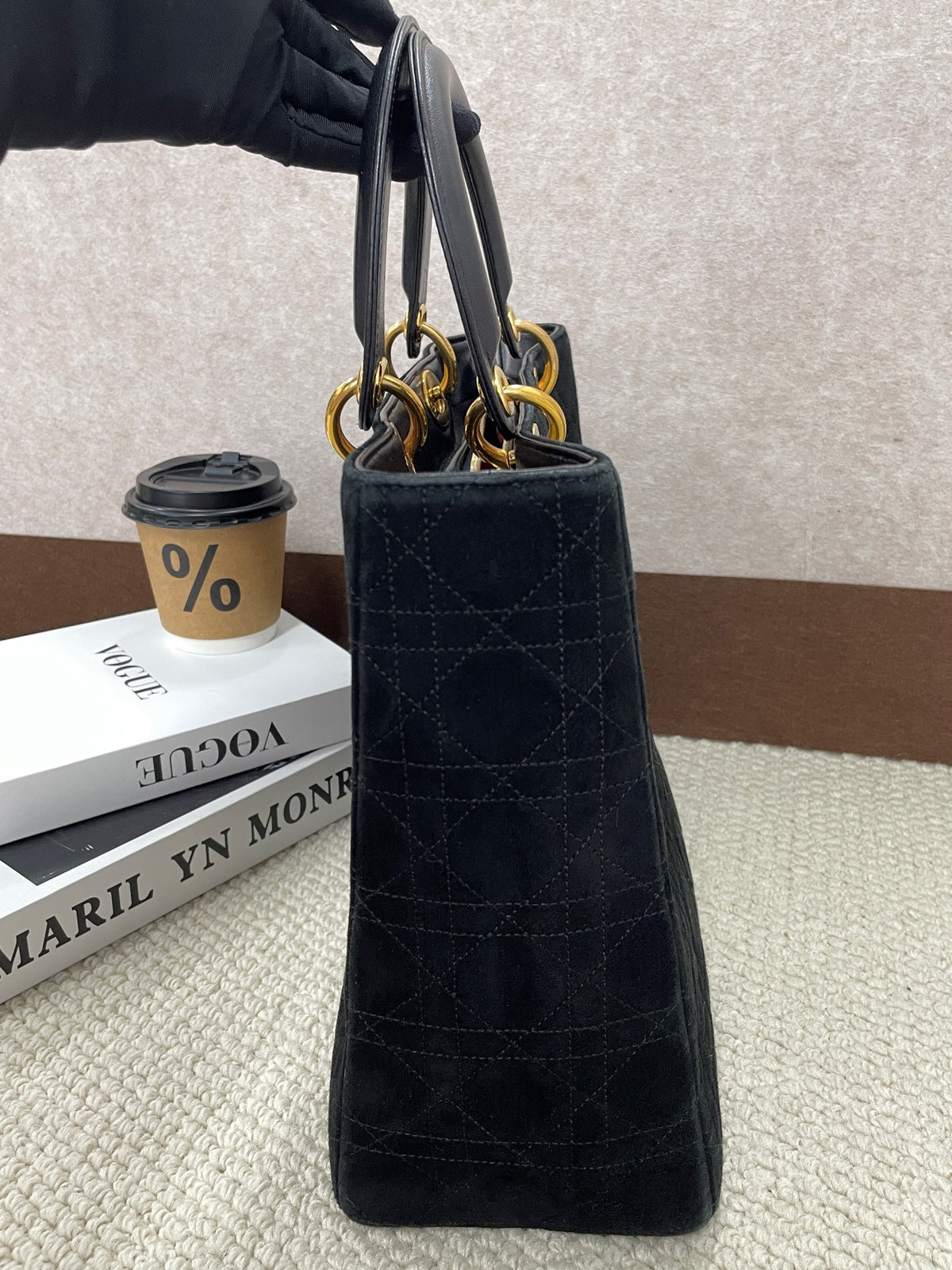 Dior - Lady Dior 7-grid - Suede - Black