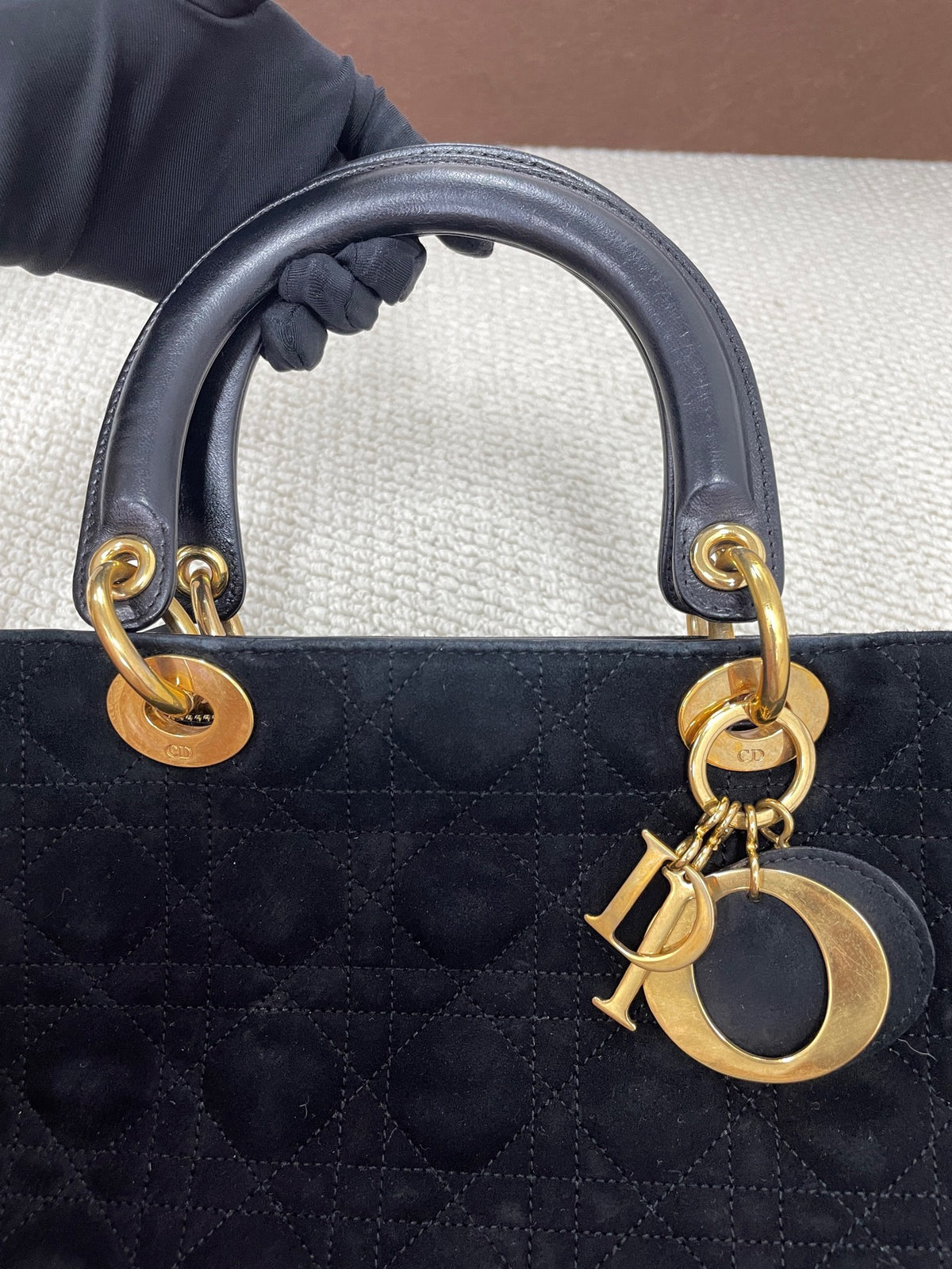 Dior - Lady Dior 7-grid - Suede - Black