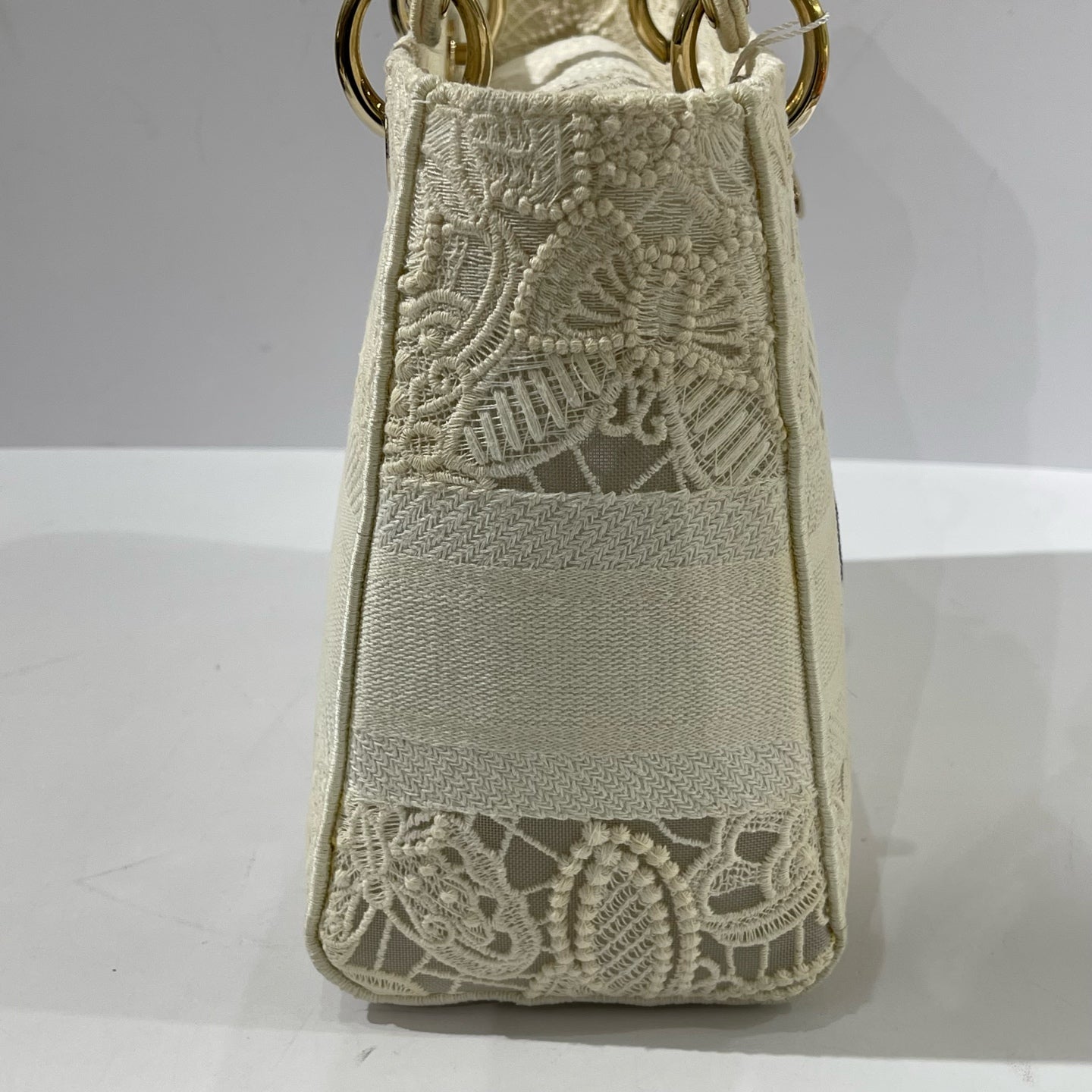 Dior - Lady Dior Bag - Embroidered fabric - White - (Medium)