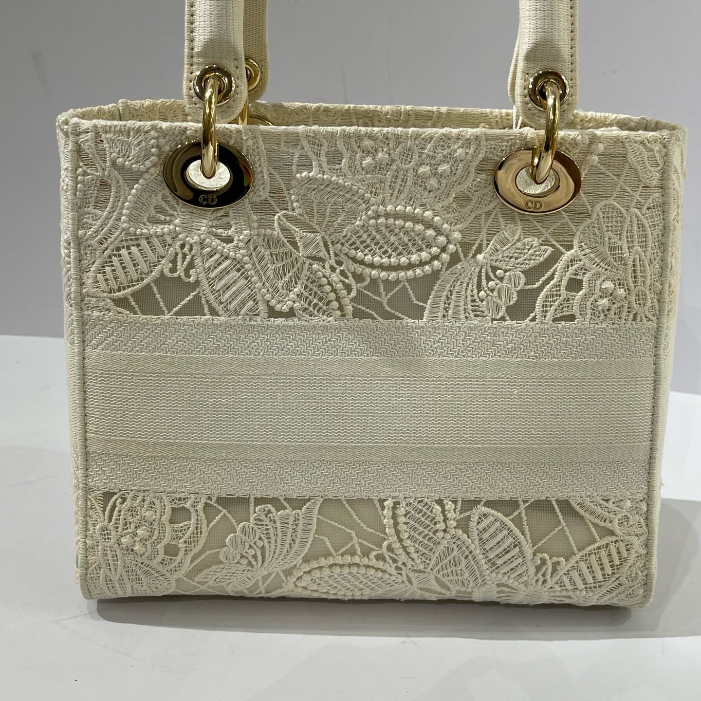 Dior - Lady Dior Bag - Embroidered fabric - White - (Medium)
