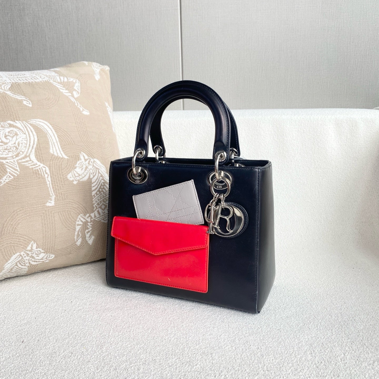 Dior - Lady Dior - Calfskin leather - Black - (Medium)
