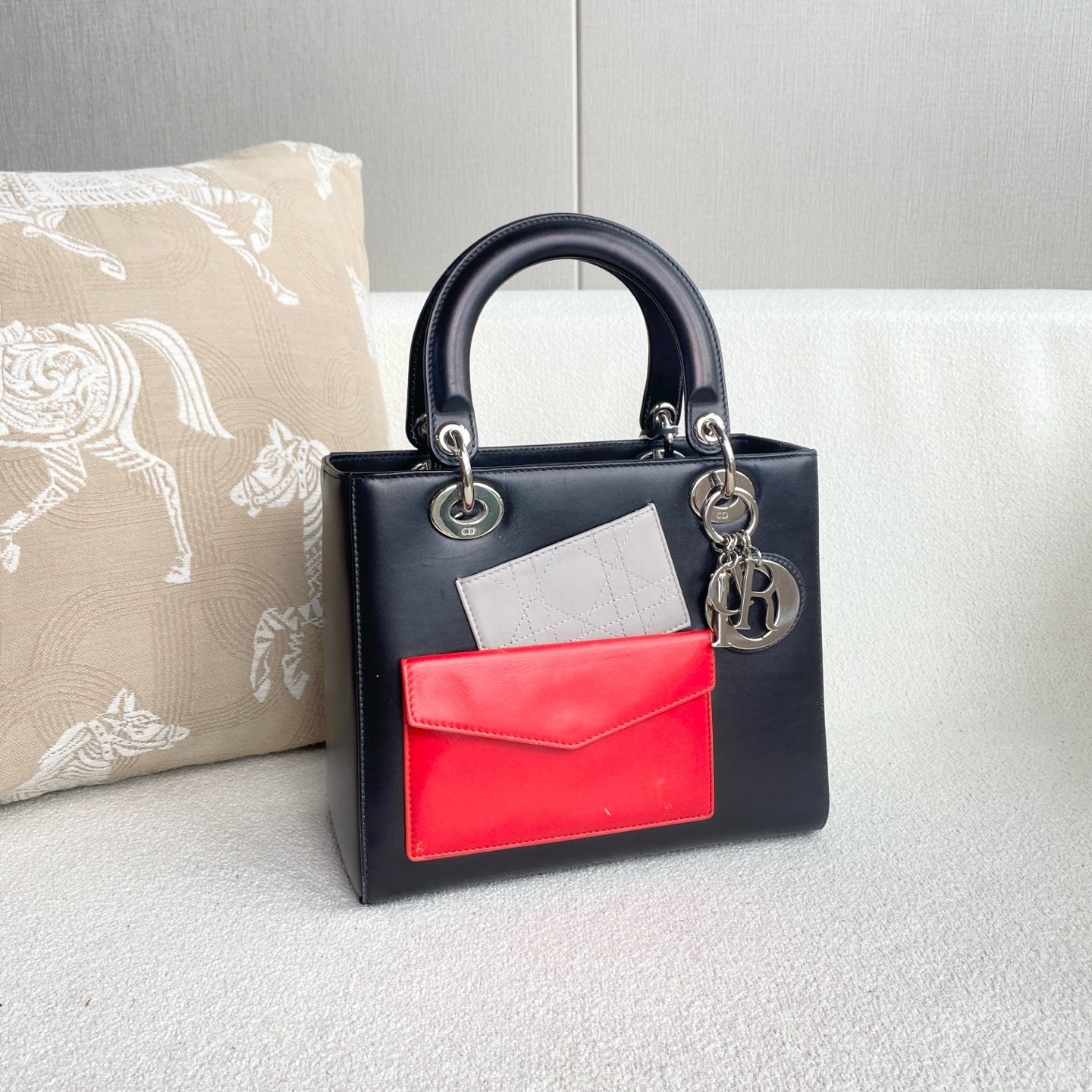 Dior - Lady Dior - Calfskin leather - Black - (Medium)