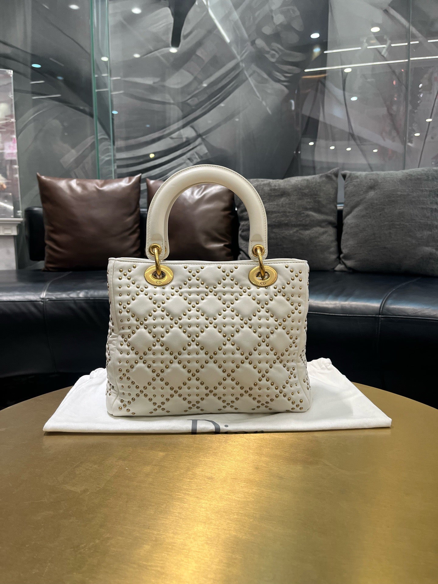 Dior - Lady Dior - Calfskin - White - (medium)