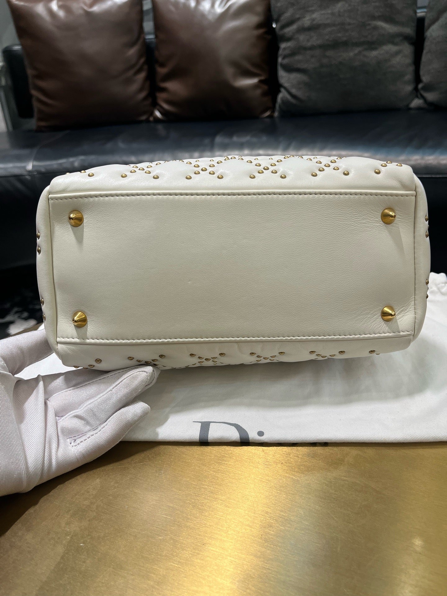 Dior - Lady Dior - Calfskin - White - (medium)