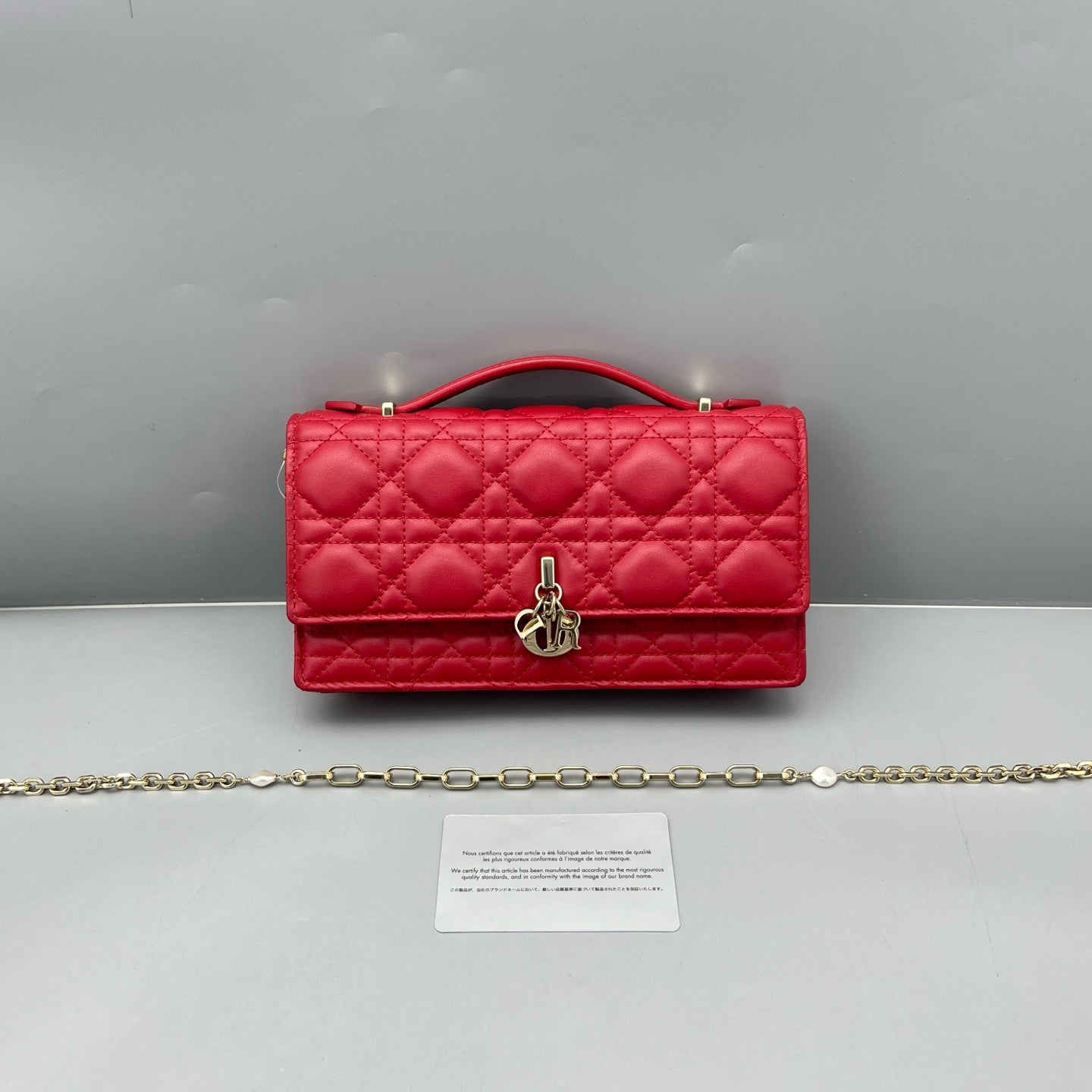 Dior - Lady Dior Chain Bag - Leather - Red - (mini)