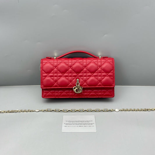 Dior - Lady Dior Chain Bag - Leather - Red - (mini)