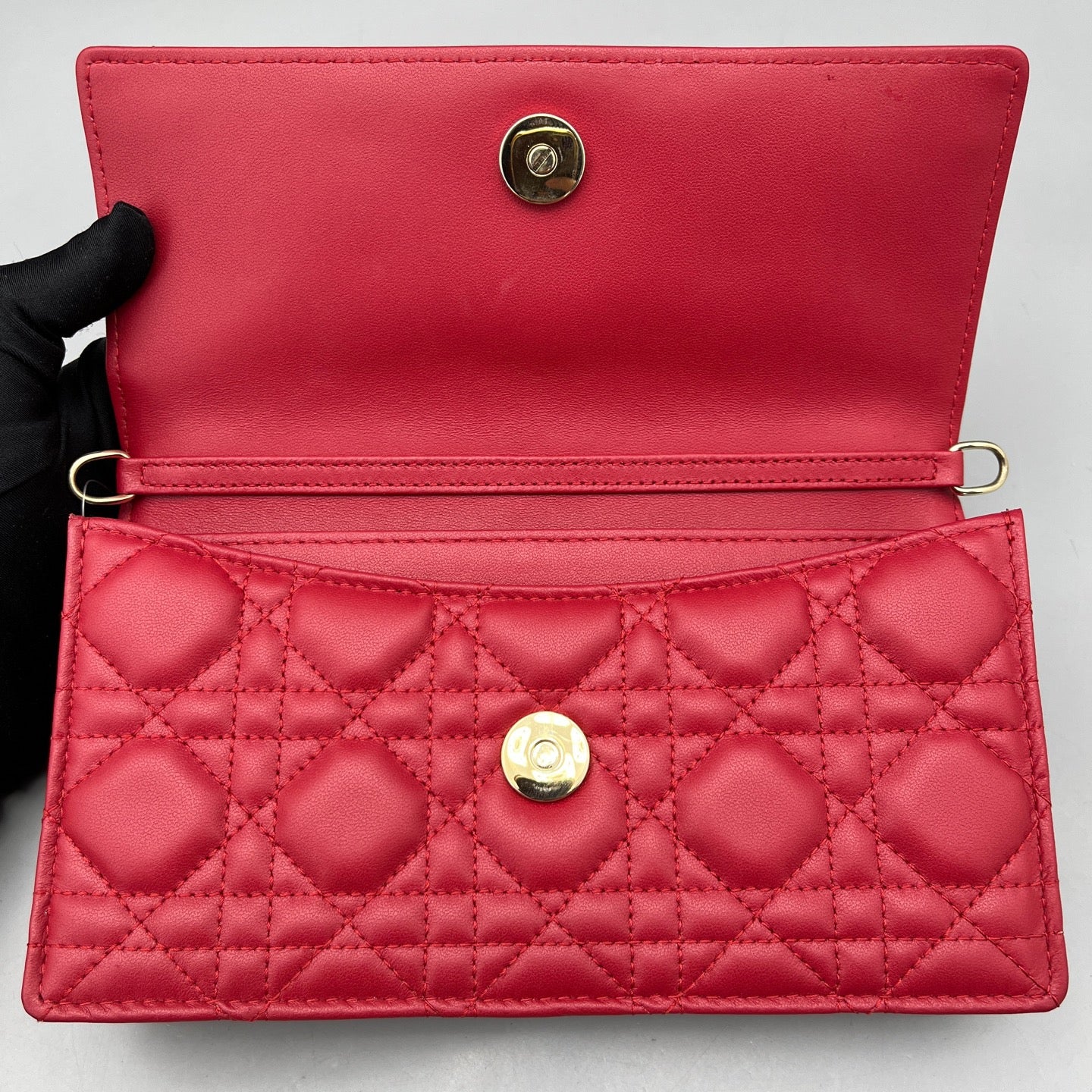 Dior - Lady Dior Chain Bag - Leather - Red - (mini)