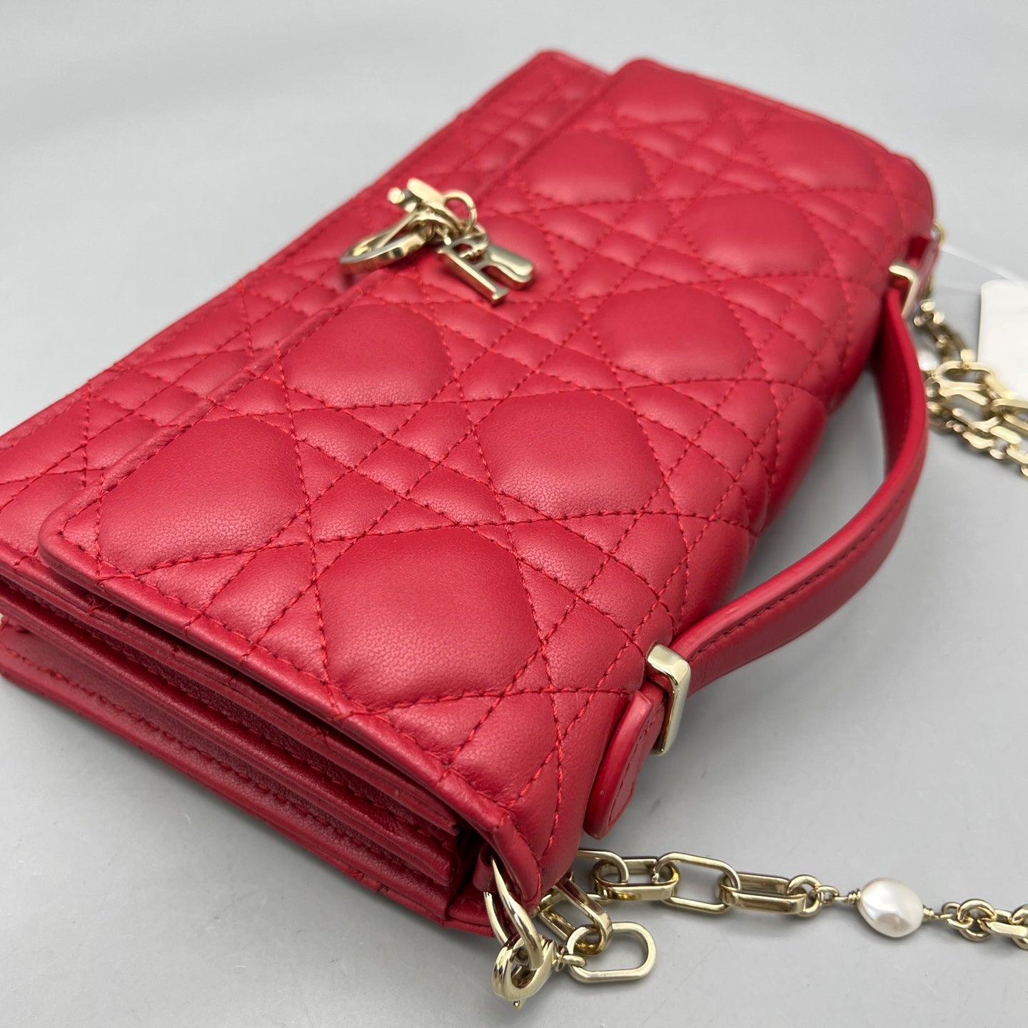 Dior - Lady Dior Chain Bag - Leather - Red - (mini)