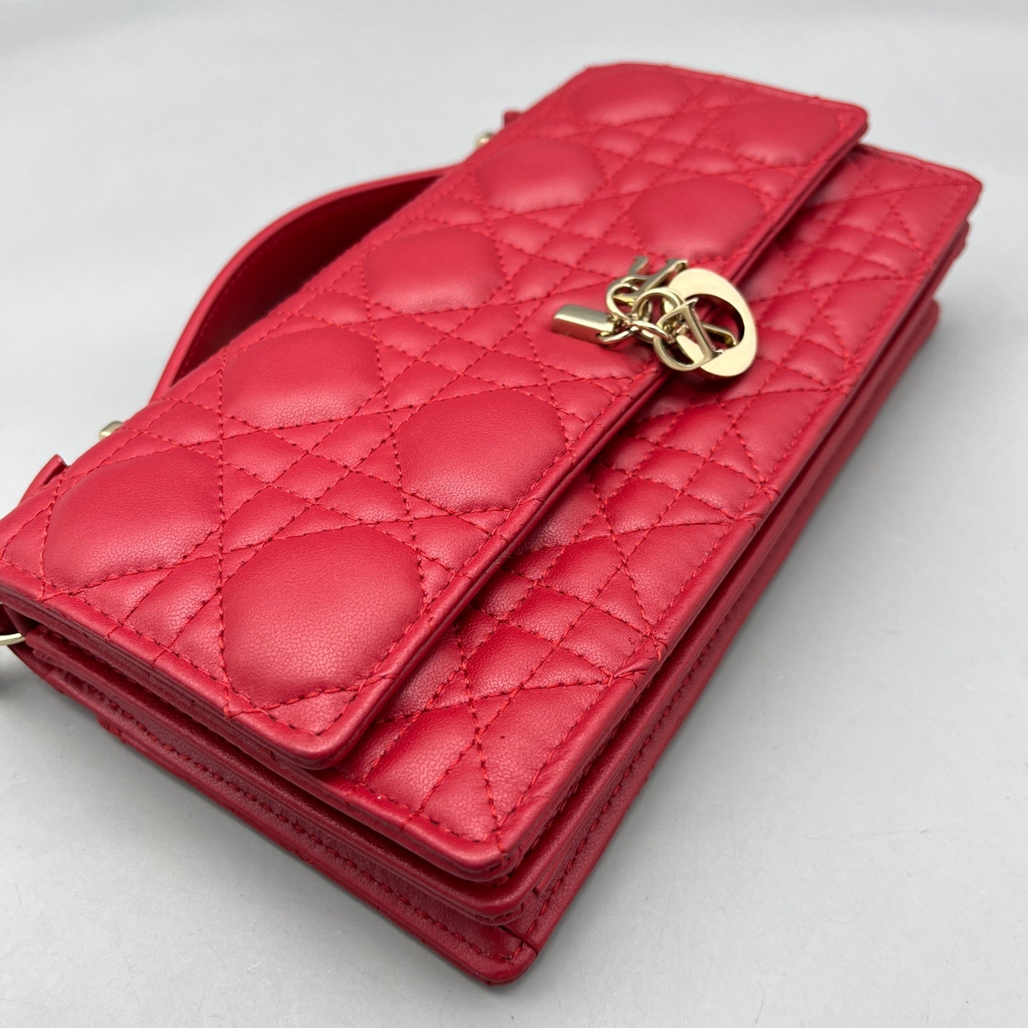 Dior - Lady Dior Chain Bag - Leather - Red - (mini)