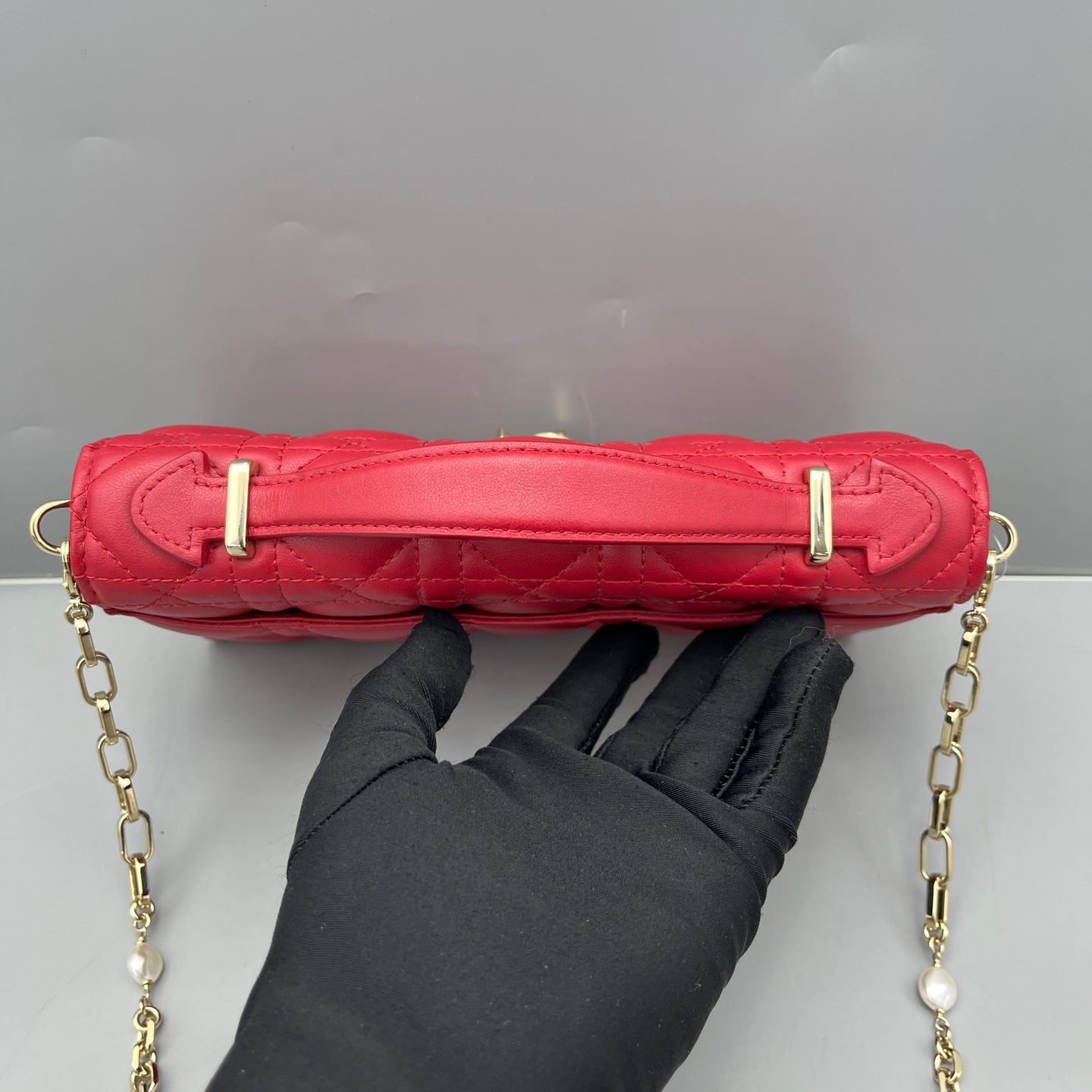 Dior - Lady Dior Chain Bag - Leather - Red - (mini)