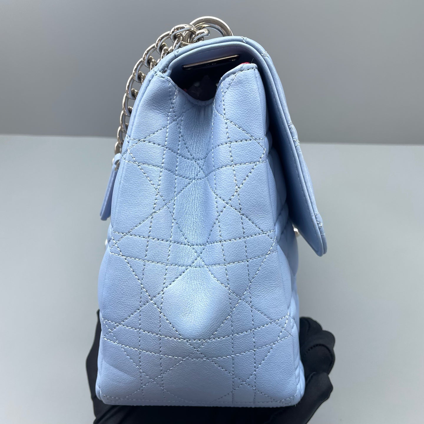 Dior - Lady Dior Chain Shoulder Bag - Lambskin leather - Blue - (Medium)