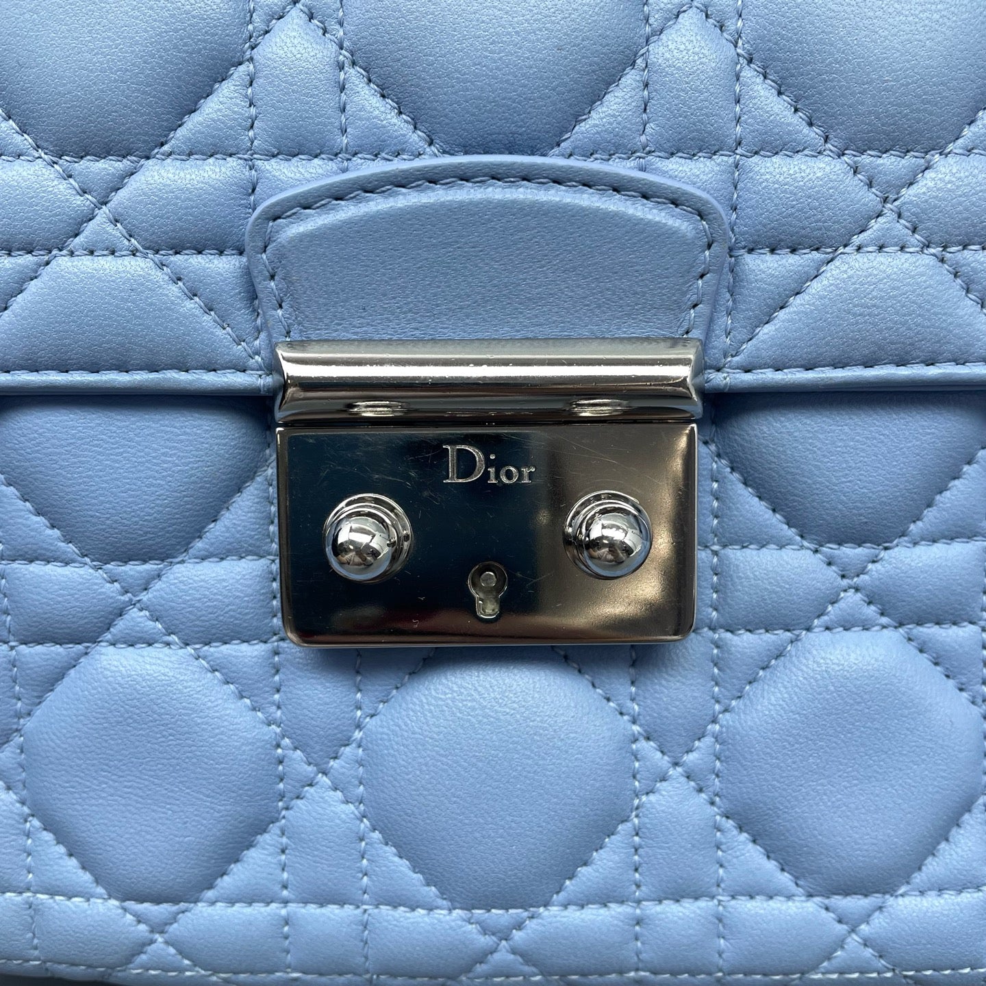 Dior - Lady Dior Chain Shoulder Bag - Lambskin leather - Blue - (Medium)