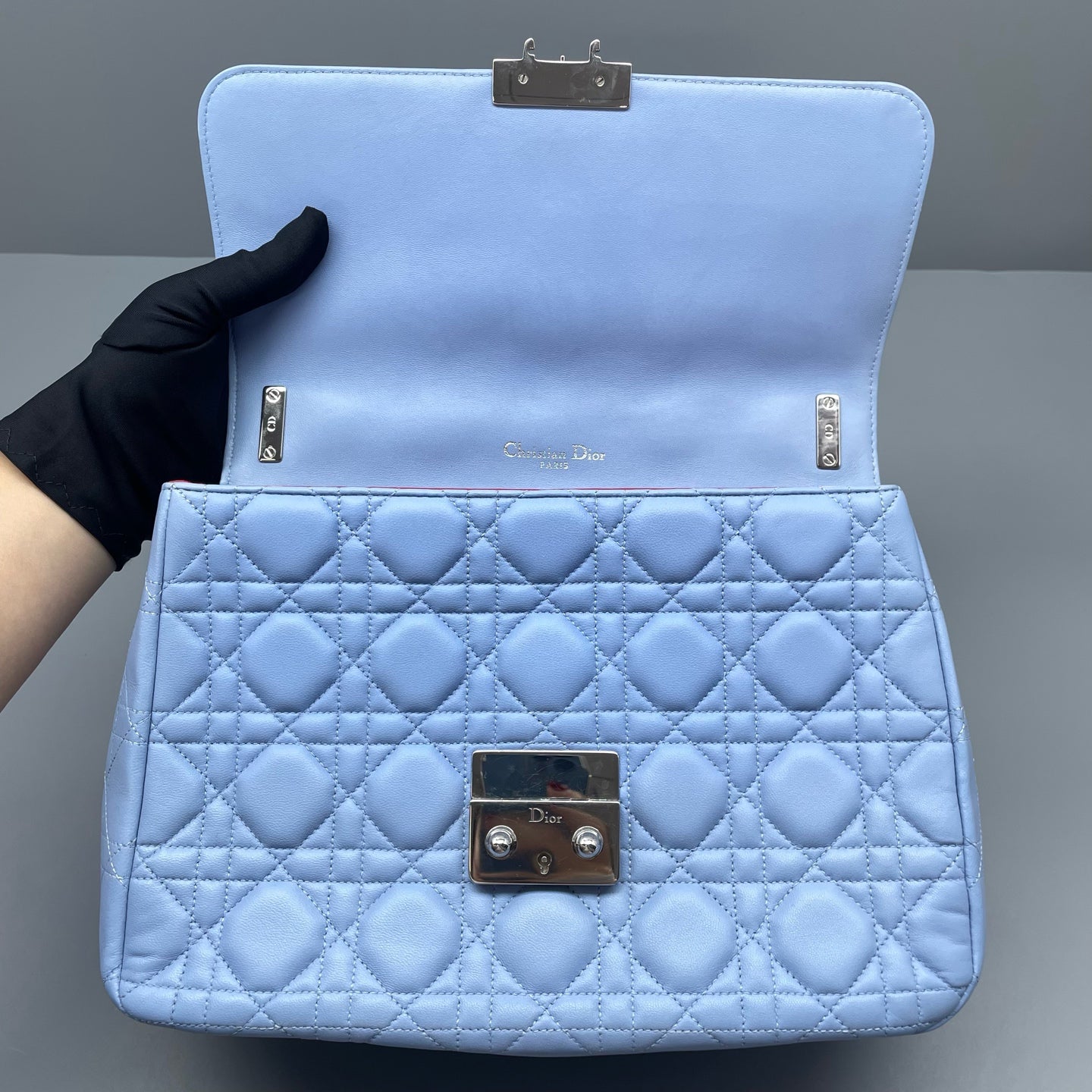 Dior - Lady Dior Chain Shoulder Bag - Lambskin leather - Blue - (Medium)
