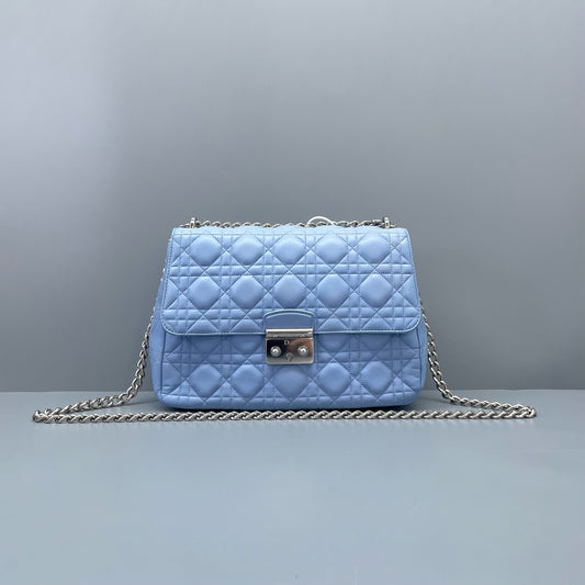 Dior - Lady Dior Chain Shoulder Bag - Lambskin leather - Blue - (Medium)