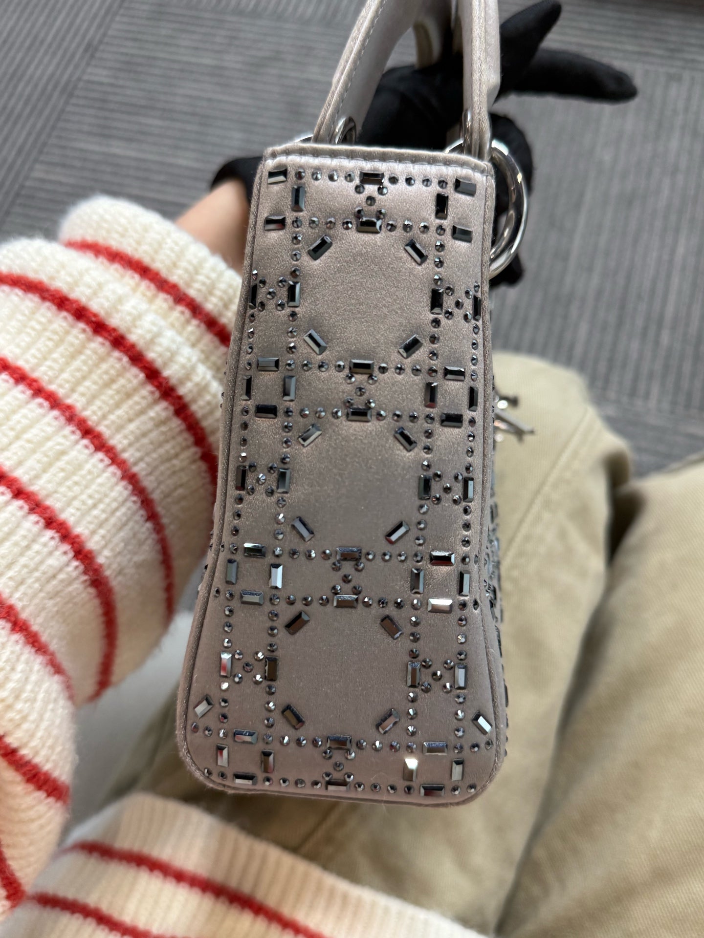 Dior - Lady Dior - Cloth - Grey - (mini)