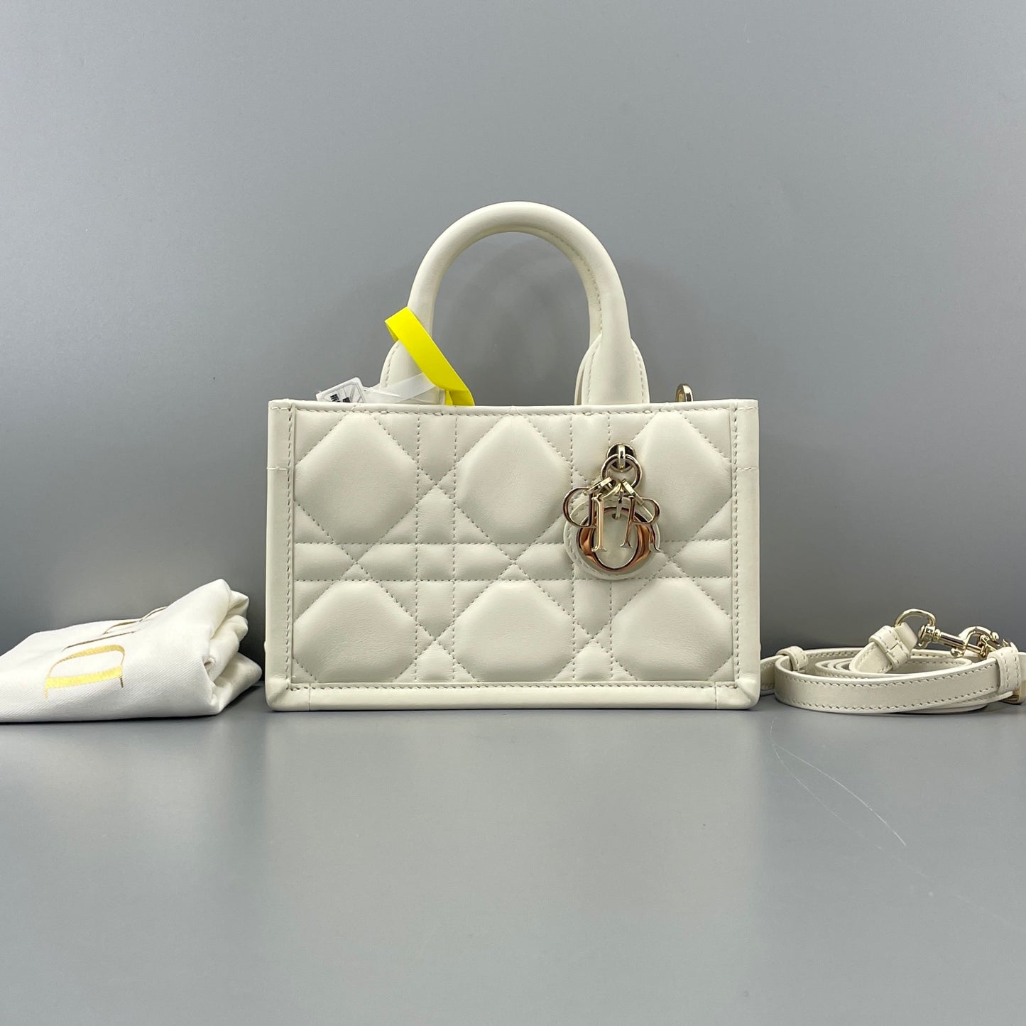 Dior - Lady Dior D-Joy Bag - Lambskin leather - White - (mini)
