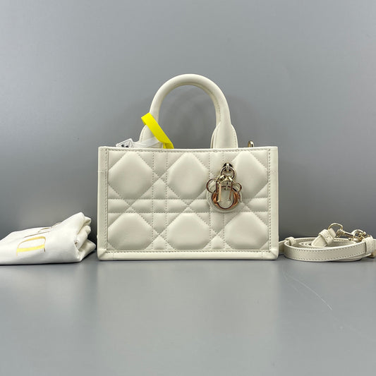 Dior - Lady Dior D-Joy Bag - Lambskin leather - White - (mini)