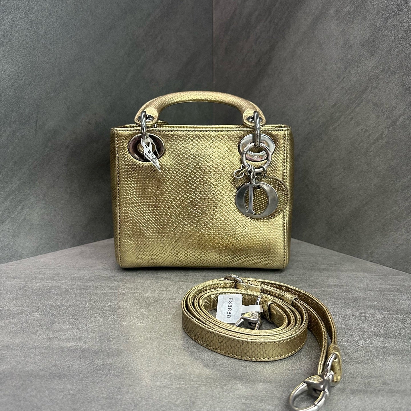 Dior - Lady Dior - Exotic leathers - Lizard - Gold - (mini)