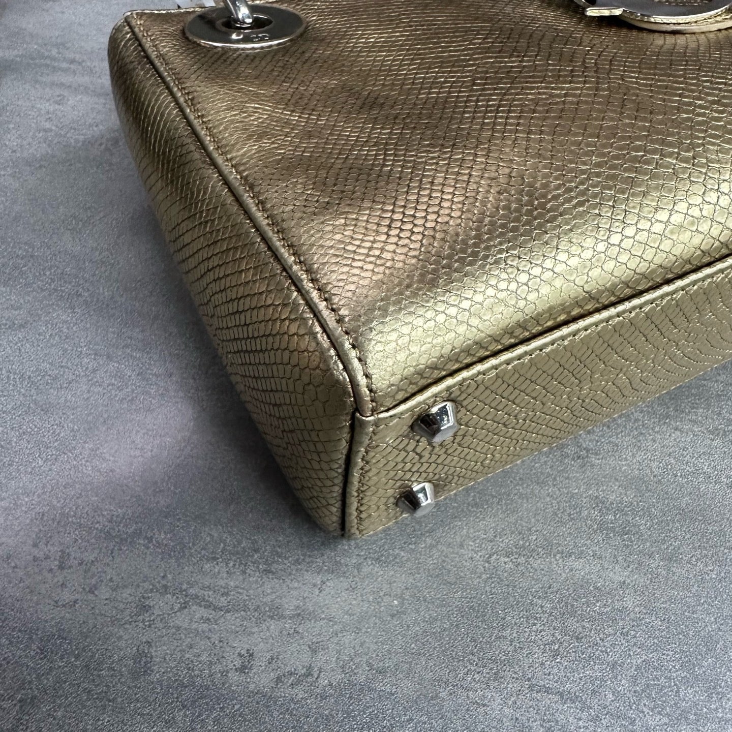Dior - Lady Dior - Exotic leathers - Lizard - Gold - (mini)