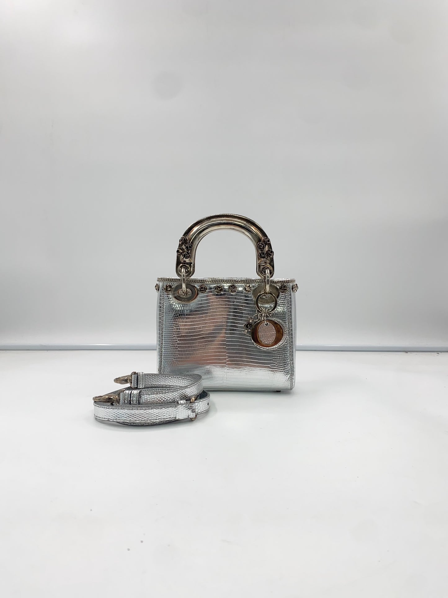 Dior - Lady Dior - Exotic leathers - Lizard - Silver - (mini)