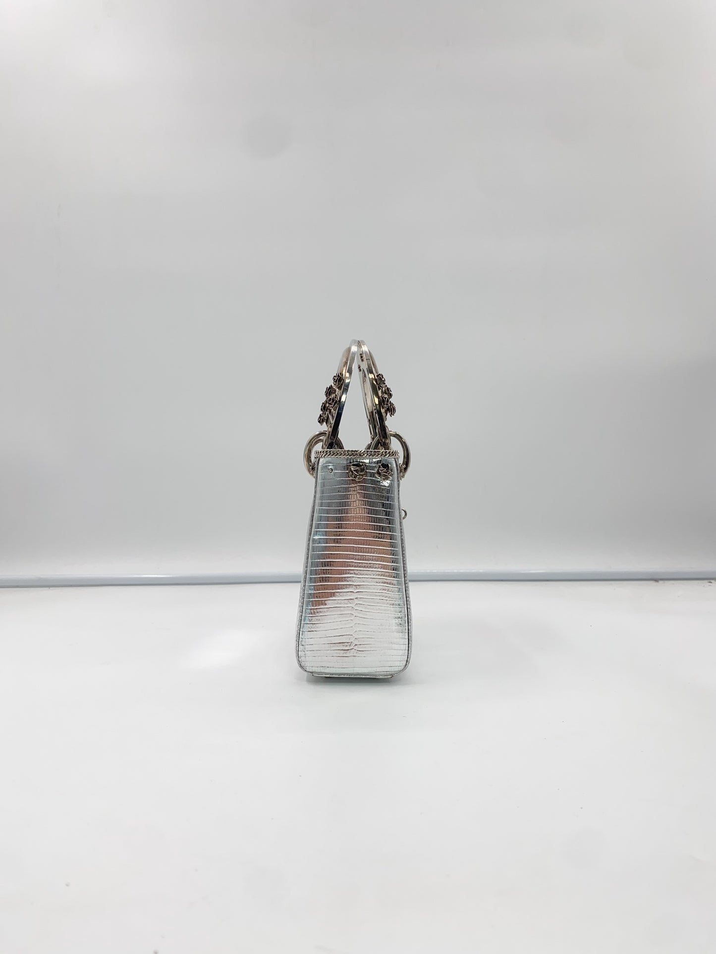 Dior - Lady Dior - Exotic leathers - Lizard - Silver - (mini)
