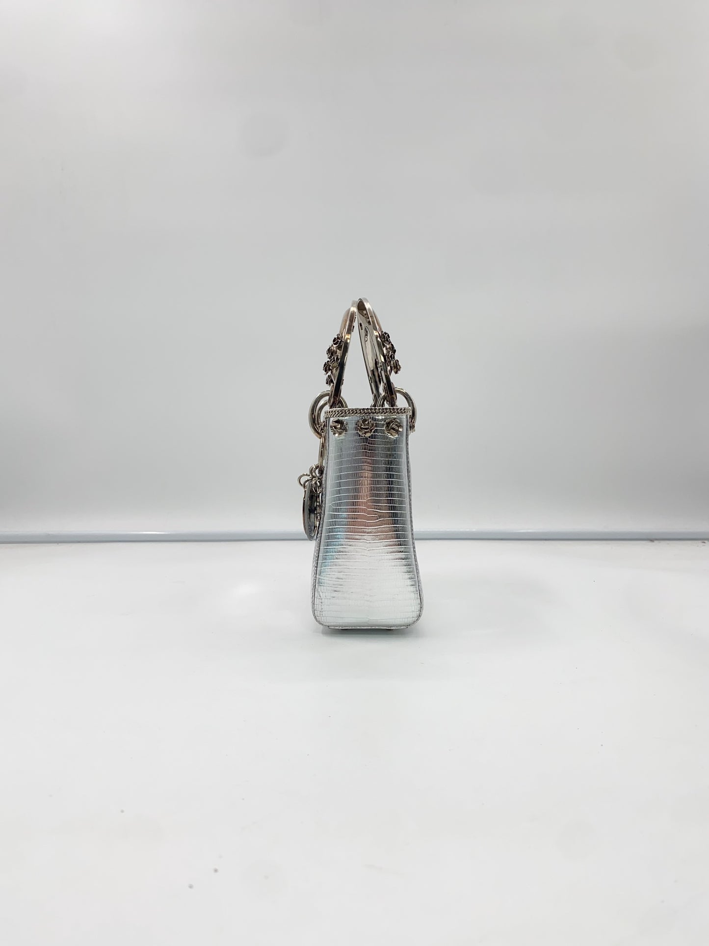 Dior - Lady Dior - Exotic leathers - Lizard - Silver - (mini)