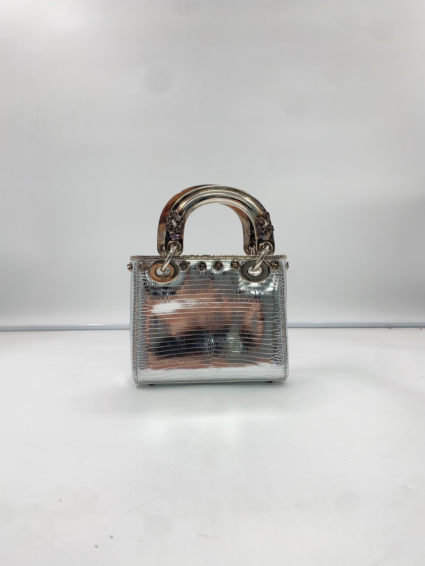 Dior - Lady Dior - Exotic leathers - Lizard - Silver - (mini)