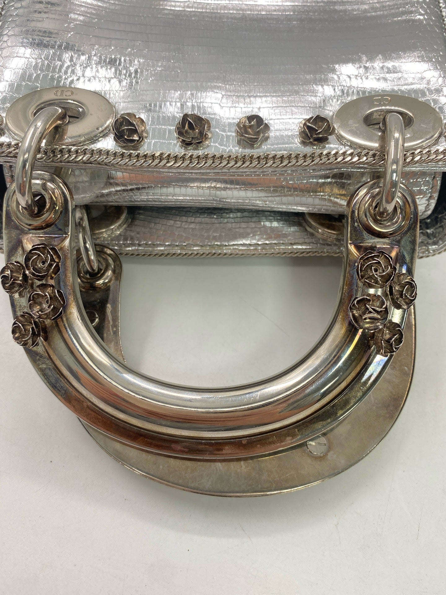 Dior - Lady Dior - Exotic leathers - Lizard - Silver - (mini)