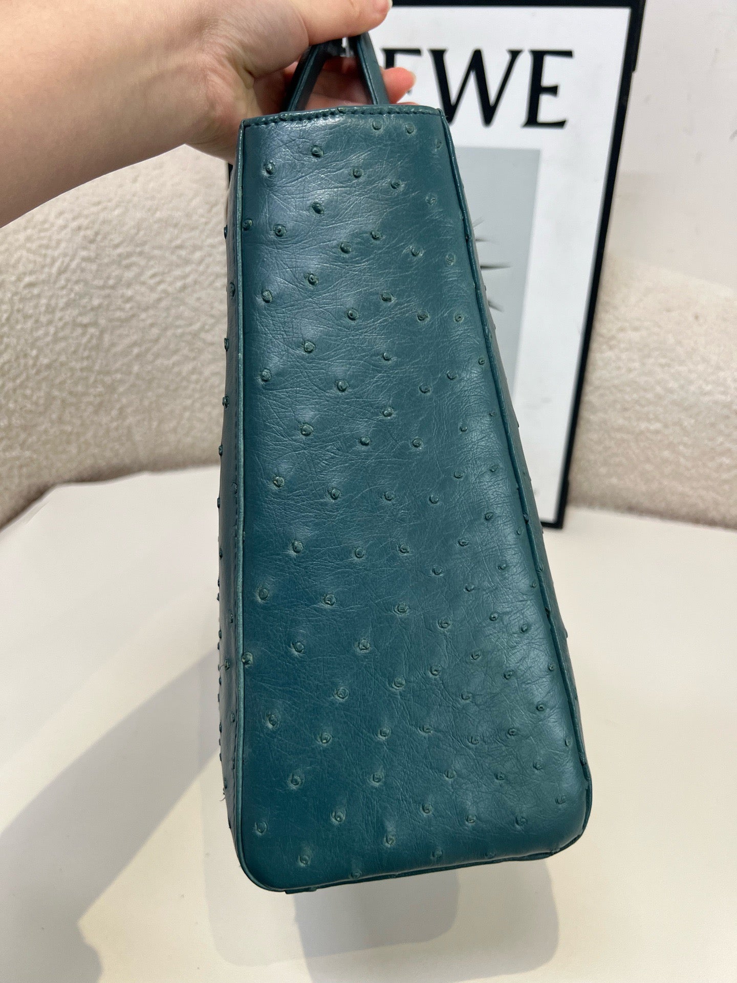 Dior - Lady Dior - Exotic leathers - Ostrich - Blue - (large)